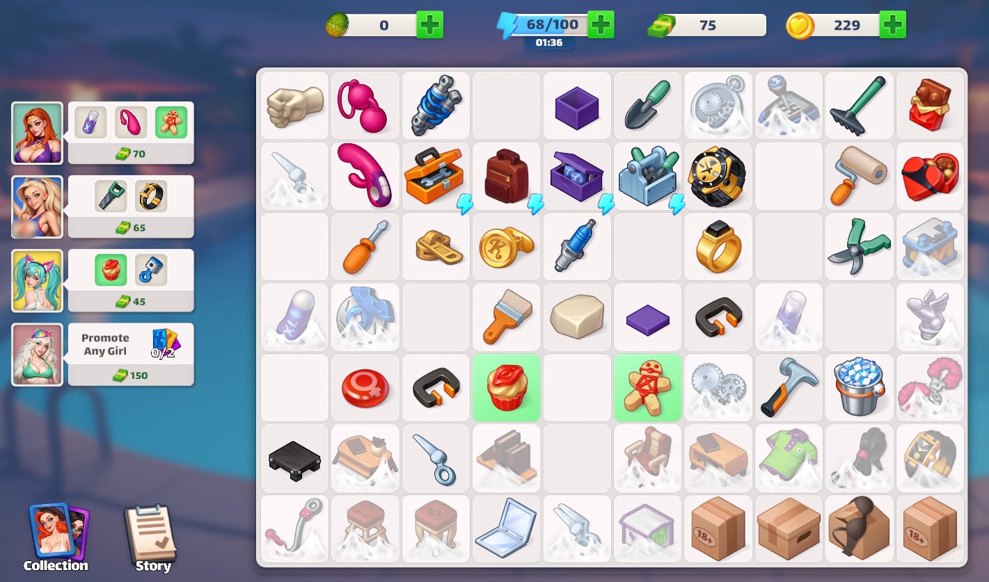 gameplay screenshot showing merge game